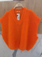 Charger l'image dans la galerie, Pull sans manche Col V mohair - Orange