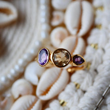Charger l'image dans la galerie, Bague Panarutthan améthystes et citrine