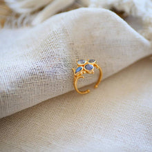 Charger l'image dans la galerie, Bague Basanti ajustable en plaqué or 2 microns - Labradorite