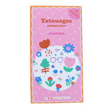 Charger l'image dans la galerie, Set de 2 planches de tatouages temporaires fleurs