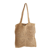 Charger l'image dans la galerie, Sac cabas en raphia rosaces
