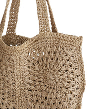 Charger l'image dans la galerie, Sac cabas en raphia rosaces