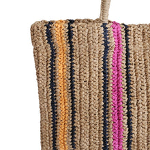 Charger l'image dans la galerie, Sac cabas en raphia rayé