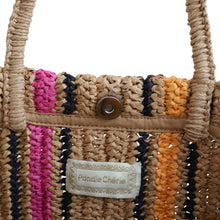 Charger l'image dans la galerie, Sac cabas en raphia rayé