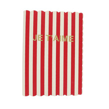 Charger l'image dans la galerie, Carnet de notes rayé rouge "je t'aime"