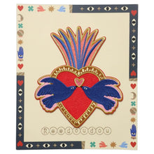 Charger l'image dans la galerie, Grand patch thermocollant cœur ex-voto oiseau