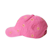 Charger l'image dans la galerie, Casquette enfant rose et soleils brodés