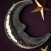 Charger l'image dans la galerie, Lune à facettes à suspendre argent