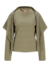 Charger l'image dans la galerie, Tee-shirt Sophie avec écharpe - Vert olive
