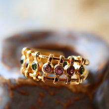 Charger l'image dans la galerie, Bague rang tourmalines multicolores