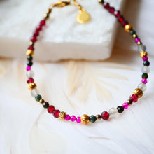 Charger l'image dans la galerie, Bracelet Oorja - Grenat, Séraphinite, Rubellite, Labradorite