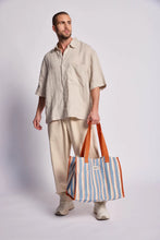 Charger l'image dans la galerie, Sac cabas Claude - Rayures orange et bleu