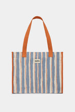 Charger l'image dans la galerie, Sac cabas Claude - Rayures orange et bleu