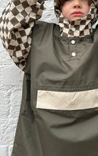 Charger l'image dans la galerie, Poncho long Damier kaki - Enfant