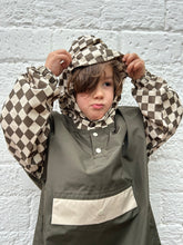 Charger l'image dans la galerie, Poncho long Damier kaki - Enfant