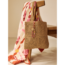Charger l'image dans la galerie, Sac cabas en raphia rosaces