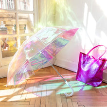 Charger l'image dans la galerie, Parapluie adulte transparent à reflets irisés