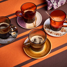 Charger l&#39;image dans la galerie, 70s ceramics : lot de 4 soucoupes de tasses à café
