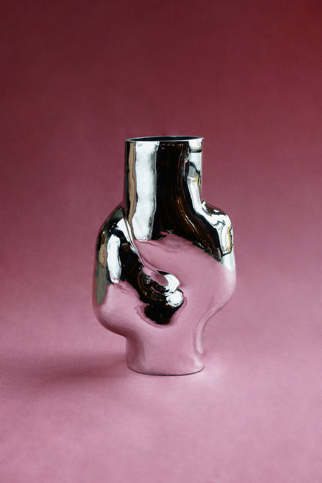 vase, chrome, fleurs, hkliving, déco, home