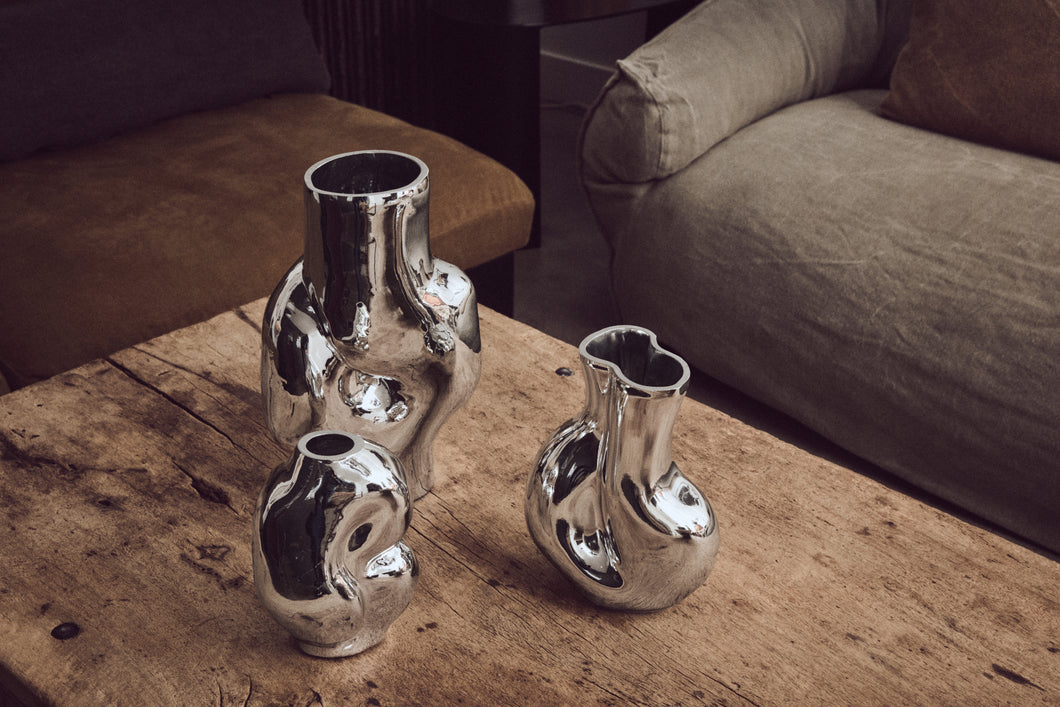 vase, chrome, fleurs, décoration, home, maison, hkliving