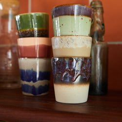 70s ceramics : coffee mugs, grounding (set of 6)