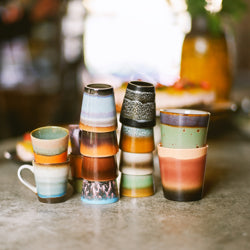 70s ceramics : ristretto mugs, solar (set of 4)
