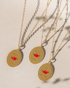 Médailles Fée Marraine, Mama Love et Mamie Love - dorées à l'or fin 24 carats et émail