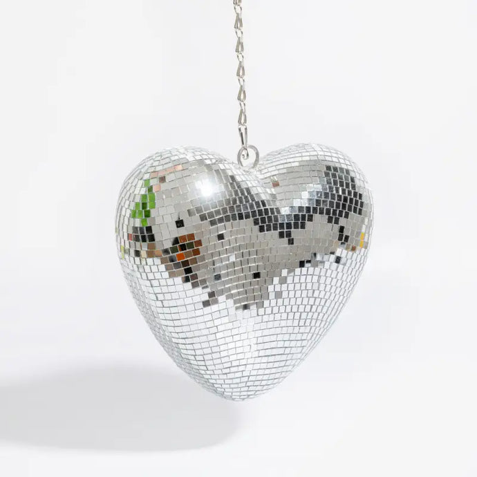 suspension, coeur, facette, disco, expressionist, green, terra, déco, maison 