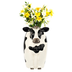 Friesian Cow Flower Vase Large