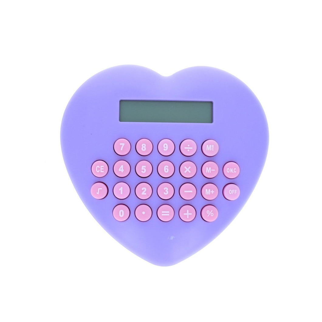 Calculatrice en forme de coeur lilas