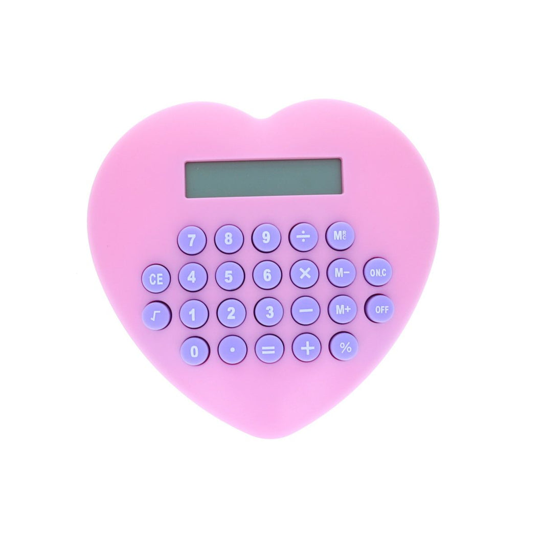 Calculatrice en forme de coeur rose