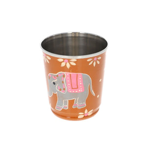 Tasse à café émail motif indien éléphant