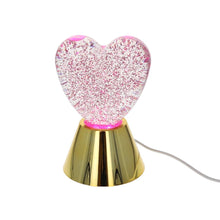 Charger l&#39;image dans la galerie, Lampe coeur rose à paillettes
