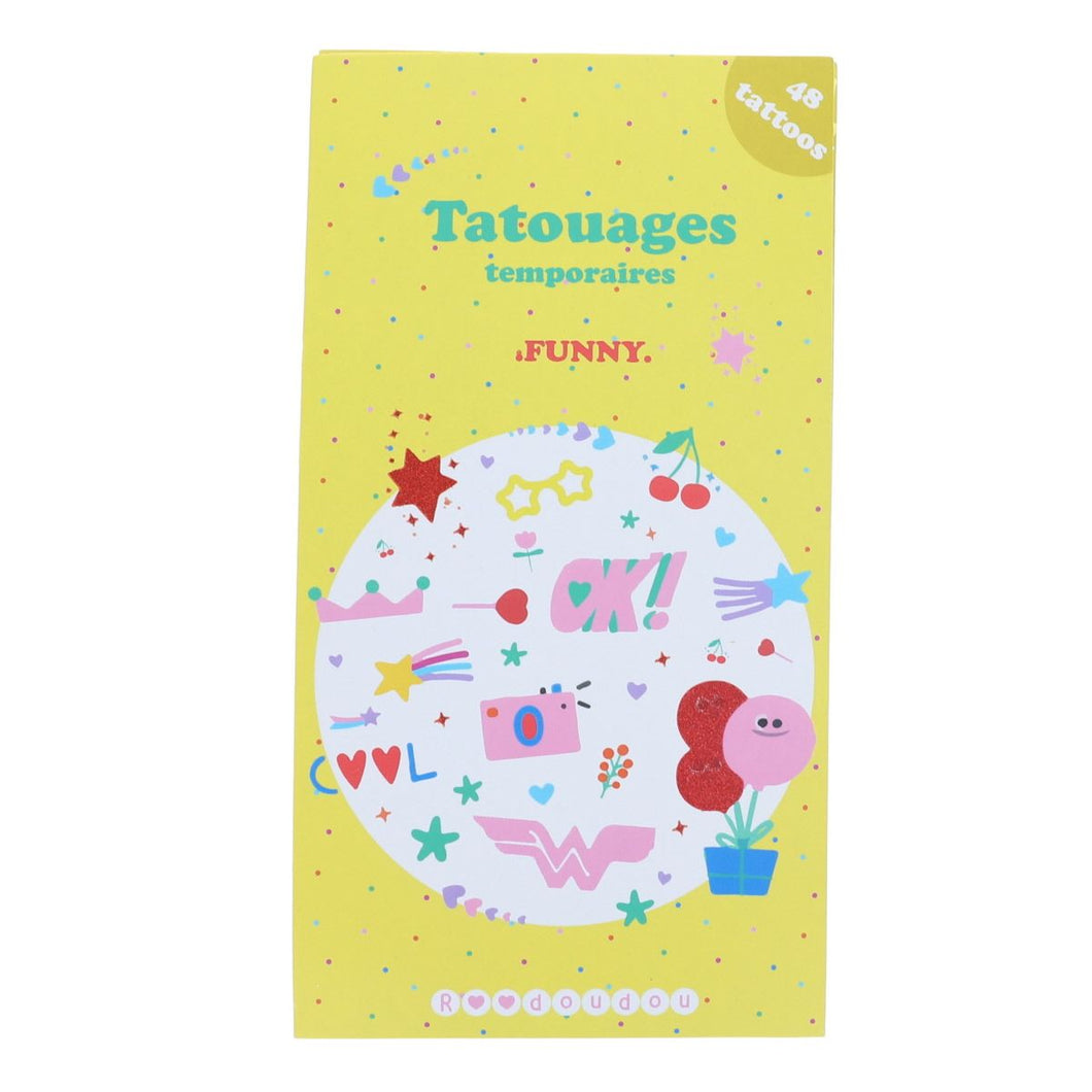 Set de 2 planches de tatouages funny