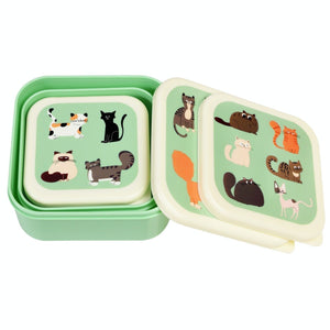 Lot de 3 lunch box chats