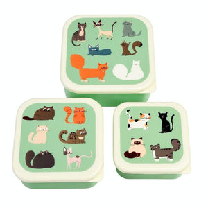 Lot de 3 lunch box chats