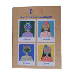 Kit 4 masques dinosaures DIY