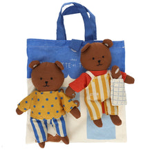 Charger l&#39;image dans la galerie, Duo petites poupées en tissu ours

