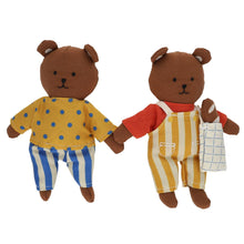 Charger l&#39;image dans la galerie, Duo petites poupées en tissu ours
