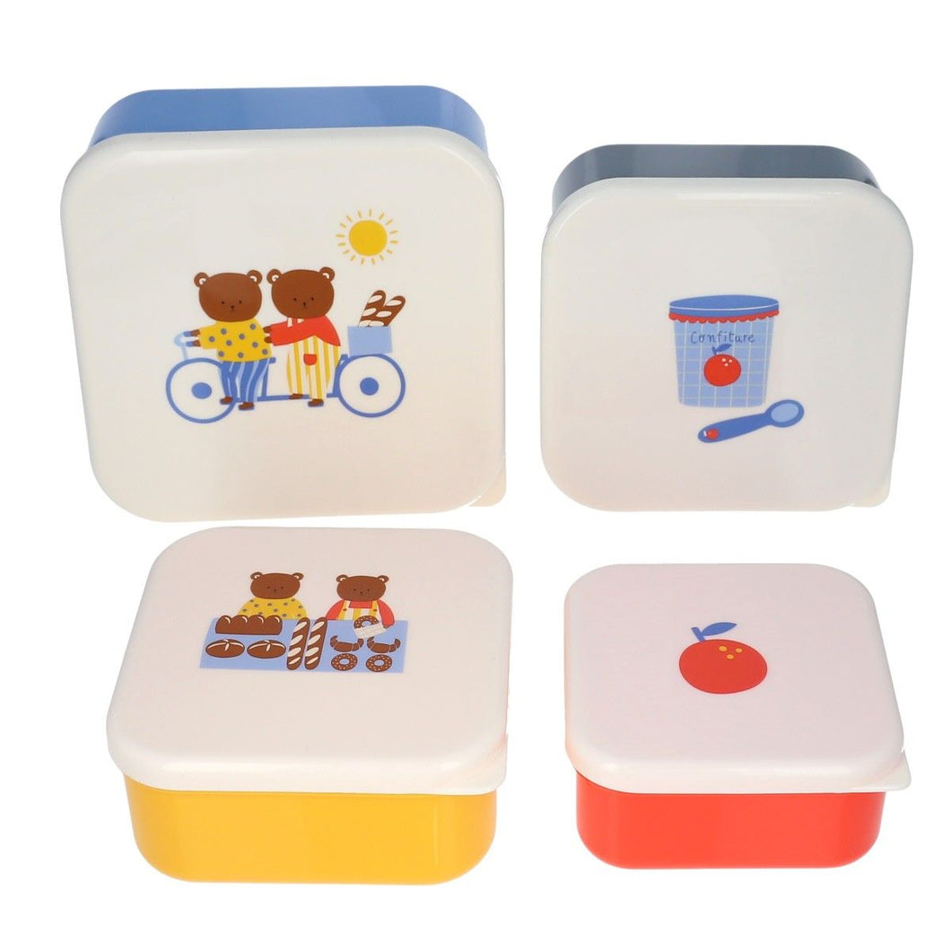 Lot de 4 boîtes à goûter ours