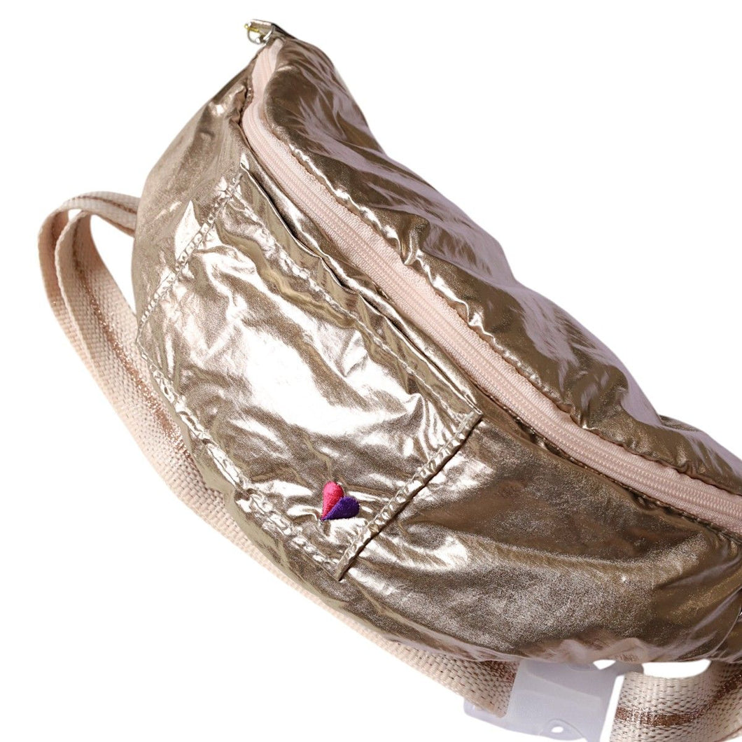 Sac banane métallisée - dorée femme