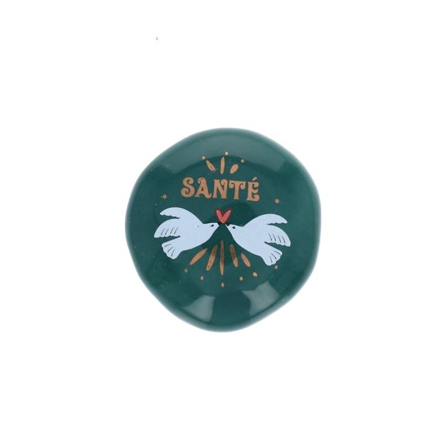 Porte-bonheur en céramique oiseau vert - Santé