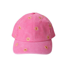 Charger l'image dans la galerie, Casquette enfant rose et soleils brodés
