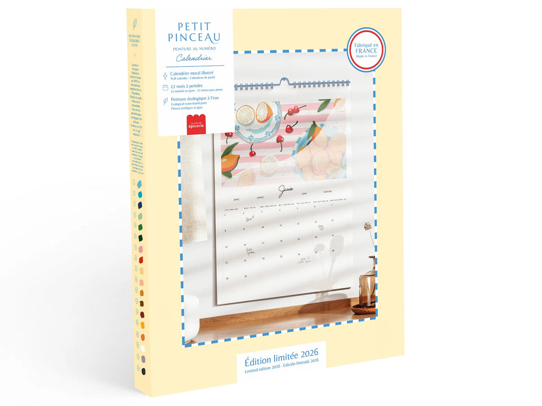 calendrier, 2026, peinture, numéro, petite, épicerie, pinceau, cadeau, concept, store, green, terra, tournai, lille, bruxelles, courtrai