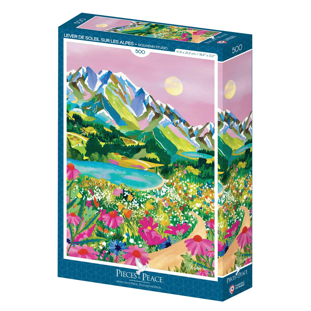 Puzzle 500p - Lever de soleil sur les Alpes