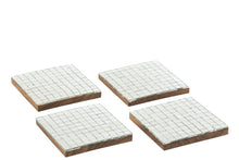 Charger l&#39;image dans la galerie, 4 Sous-Verre à facettes argentées et bois d&#39;acacia
