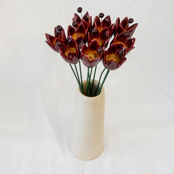 Fleur en céramique tulipe rouge
