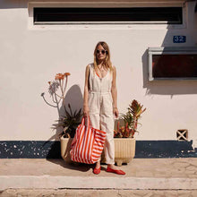 Charger l'image dans la galerie, Sac/cabas Elisa rayures tomato-candy pink
