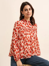 Charger l'image dans la galerie, Blouse avec imprimé fleuri manches longues
