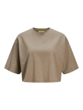 Charger l'image dans la galerie, Tee-shirt crop top - Beige
